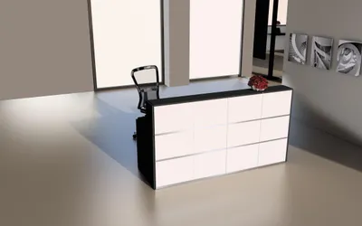 Produktbild von Theke Cento 3 BxT 200x80cm weiß/anthrazit