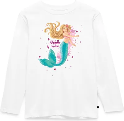 Produktbild von Spreadshirt Schleich Bayala Meerjungfrau Michelle Kinder Premium Langarmshirt, 98/104 (2 Jahre), Weiß