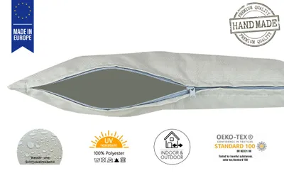 Produktbild von JACK 2er Set 60x60cm Outdoor Kissenhülle Bezug Kissen Hülle Lounge Garten Einfarbig, Farbe:Hellgrau