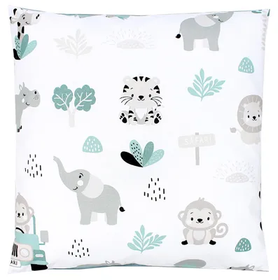 Produktbild von TupTam Kinder Kissenbezug Kissenhülle Dekorativ Gemustert, Farbe: Zoo Grün, Größe: 40 x 60 cm