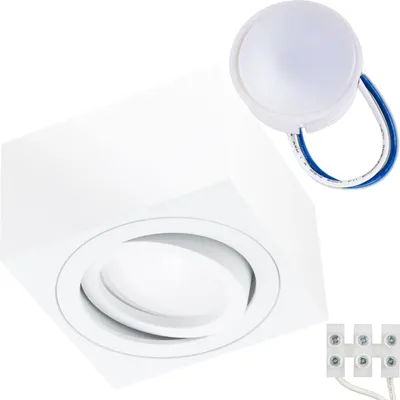 Obrázok produktu pre LUMILED Povrchové bodové svietidlo LED povrchové stropné svietidlo bodové otočné uhlové biele stropné svietidlo hliník + modul LED INSERT 7W 230V teplá biela 3000K
