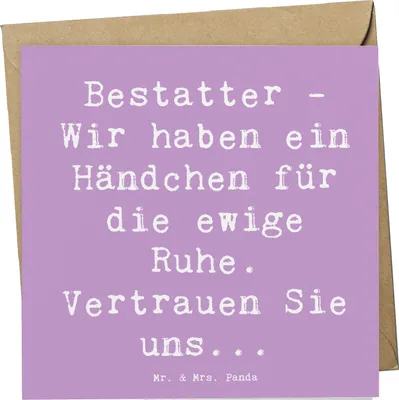 Produktbild von Mr. & Mrs. Panda Glückwunschkarte Spruch Bestatter Fürsorge - Lavendeltraum - Geschenk, Grußkarte, doppelkarte, Berufe, Trost, Trauerhilfe, Klappkarte, faltkarte, Beruf