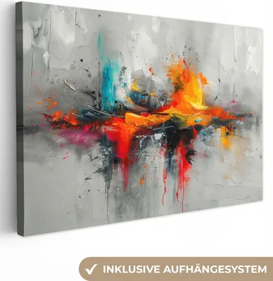 Produktbild von Leinwand Bilder 120x80 cm - Abstrakt Modern, moderne Wanddeko für Wohnzimmer