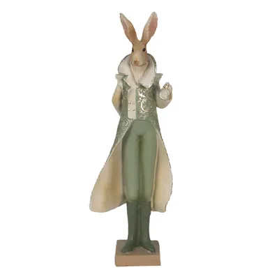 Produktbild von Clayre & Eef Figur Kaninchen 11x8x33 cm Grün Polyresin