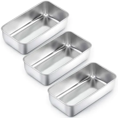 Immagine prodotto di Omgoods - Set di teglie in acciaio inossidabile - 3 pezzi per pane e torte