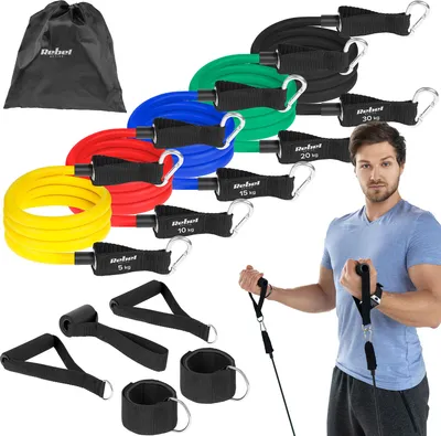 Produktbild von Rebel Fitnessband Set 80kg mit Zubehör & Transporttasche