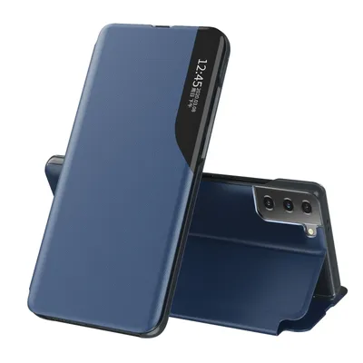 Image de Étui de protection pour Samsung Galaxy S21, étui à rabat, bleu