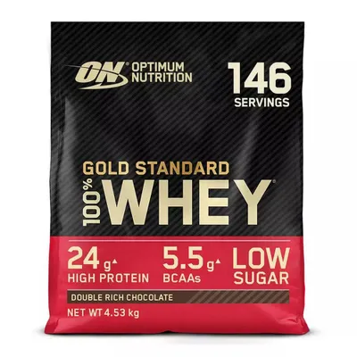 Produktbild von Optimum Nutrition Gold Standard 100% Whey, Pulver, Molkenproteinkonzentrat, Molkenprotein isoliert, Schokolade, Gold Standard 100% Whey Protein wird am besten gleich am Morgen nach dem Aufstehen und/oder..., 24 g, 116 kcal