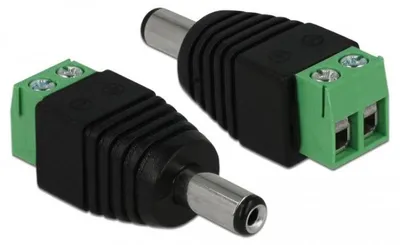 Image de Delock 65396 Adapter Delock Terminalblock 2Pin -> DC 2,1 x 5,5mm Stecker