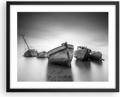 Produktbild von Gerahmtes Poster - Schwarzer Rahmen - £ódŸ Wrack Schiff - 50x40 cm - Wand Bild - Wanddeko - Wandbilder - Kunstposter - Wandposter - Bilderrahmen - Bilder - Kunstdruck - P2BAA50x40-4999
