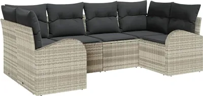 Immagine prodotto di Set Divano da Giardino 6 pcs Grigio chiaro polyrattan