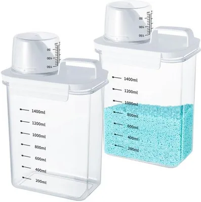 Produktbild von Luchtdichte Waschmittelbehälter mit Maßbecher, Waschmittelbox für Pulver, 2 Einheiten, 1800 ml