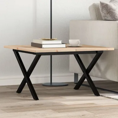 Produktbild von "2026 Promotion" Couchtisch X-Gestell 60x60x40cm Massivholz Kiefer und Stahl - Esstische CC14147