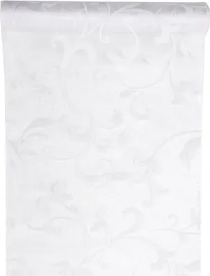 Produktbild von Tischläufer Arabesk Ornament 28 cm x 5 m - weiß