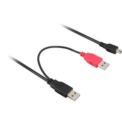 Obrázek produktu pro DeLOCK 2x USB2.0-A male / USB mini 5-pin, 1 m, USB A, Mini-USB B, Samec/samec, Černá