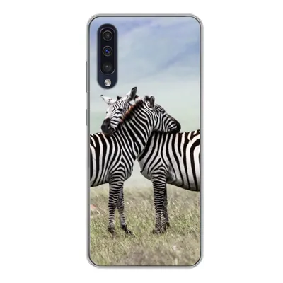 Produktbild von MuchoWow® Handyhülle Schutzhülle Hülle für Samsung Galaxy A50 Zebras - Gras - Schwarz - Weiß Silikon Softcase Handy Hülle - Mobiltelefonhülle