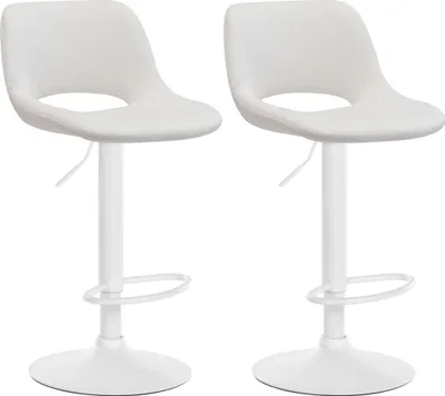 Produktbild von 2er Set Barhocker Camden Samt weiß - creme