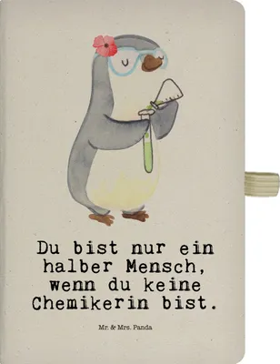 Produktbild von Mr. & Mrs. Panda Adressbuch Chemikerin Herz - Transparent - Geschenk, Tagebuch, Naturwissenschaftlerin, A5 Notizheft, Schreibheft, Forschung, Spruch, Studium, notizbuch