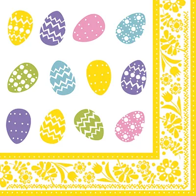 Produktbild von PAPSTAR Oster-Motivservietten "Coloured Eggs" 400 x 400 mm 50 Stück