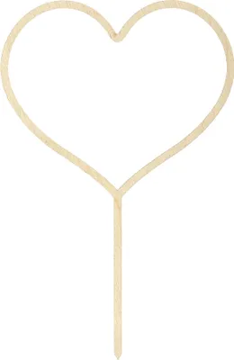Image de Cake Topper Cœur Bois 23cm naturel