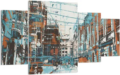 Produktbild von Bild auf Leinwand - Leinwandbild - Stadt Straße Haus - 160x90cm - Wand Bild - Wanddeko - Wandbilder - Leinwanddruck - Bilder - Kunstdruck - Wanddekoration - Leinwand bilder - Wandkunst - DL160x90-3806