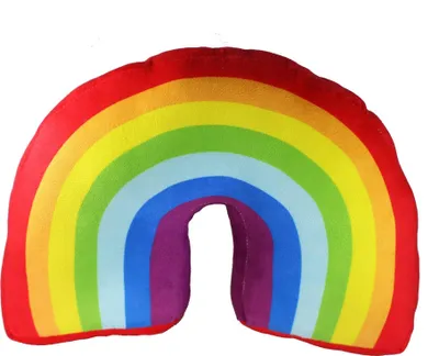 Obrázek produktu pro 35 cm duhový polštářek pro dívky, do postýlky, dekorace, ve tvaru mašle, s výplní, plyš, polštářek na pohovku, polštářek na křeslo
