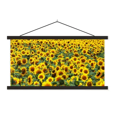 Produktbild von MuchoWow® Textilposter Sonnenblume - Blumen - Natur 150x75 cm mit schwarzem Rahmen - Posterleiste