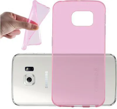 Produktbild von Cadorabo Hülle für Samsung Galaxy S6 EDGE Schutz Hülle in Pink Schutzhülle TPU Silikon Cover Etui Case