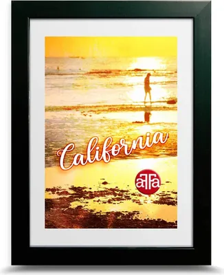Produktbild von aFFa frames, California, Bilderrahmen aus Kunststoff, Fotorahmen, Rechteckig, mit Acrylglasfront, HDF-Hintergrund, Schwarz, 9x13 cm