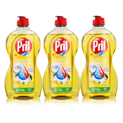 Produktbild von Pril Spülmittel Kraftgel Zitrone 450ml - Hohe Fettlösekraft (3er Pack)
