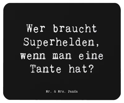 Produktbild von Mr. & Mrs. Panda Mouse Pad Spruch Lieblings-Tante - Schwarz - Geschenk, Mousepad, Neffe, Lebenshilfe, laptop mauspad, pc, Nichte, Familienmitglied, mausteppich, Heldin