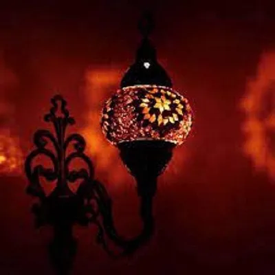 Immagine prodotto di Lampada da parete orientale – Lampada a mosaico realizzata a mano in Turchia – Ø 15 cm, altezza 28 cm, LED E14 incluso