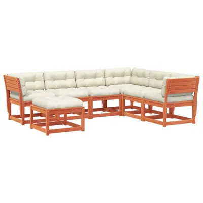 Produktbild von 7tlg Garten-Lounge-Set mit Kissen Wachsbraun Massivholz Kiefer