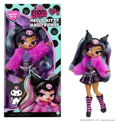 Zdjęcie produktu dla L.O.L. Surprise! O.M.G. Loves Hello Kitty® and Friends – Kuromi, Lalka modowa, Damski, 4 lat(a), Chłopak, dziewczyna, Wielobarwny
