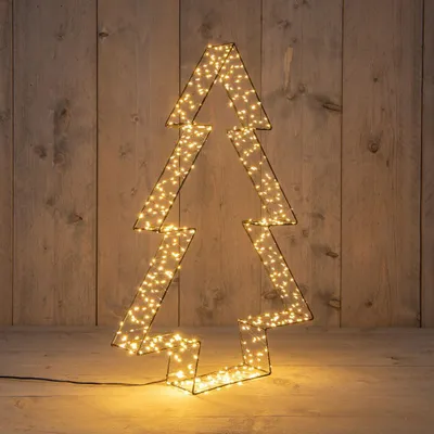 Productafbeelding van Metal 56 cmx7 cm 3D Tree Black With 540Led Classic Warm kerstverlichting Anna's Collection