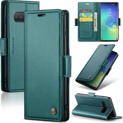 Produktbild von Galaxy S10+ Hülle, Leder Brieftasche Kartenfach Schutzhülle mit Standfunktion für Samsung Galaxy S10 Plus Grün