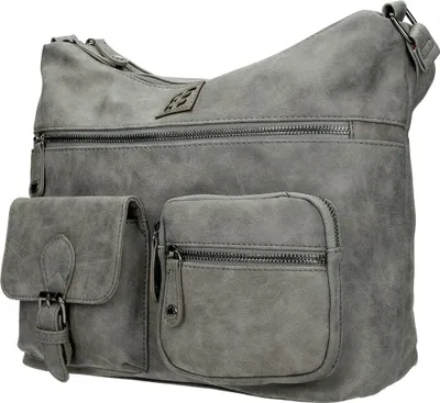 Produktbild von Christian Wippermann XL große Damen Shopper Tasche Schultertasche Umhängetasche Crossover Bag Leder Optik Handtasche Grau