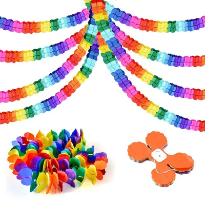 8 bunte Papiergirlanden, 3 m, für Hochzeit & Geburtstag