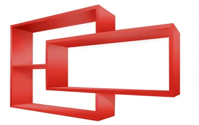 Produktbild von Wandregal Karo Schweberegal aus Holz Rot