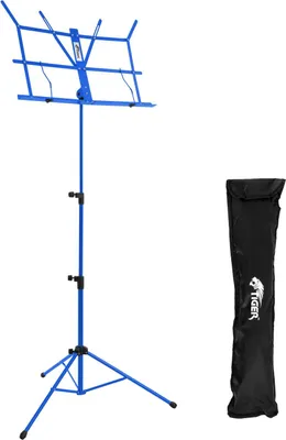 Produktbild von TIGER MUS56-BL Klappbarer Notenständer mit Tasche - Blau