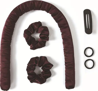 Produktbild von INF 6-teiliges Satin-Lockenstab-Set für Wellen ohne Hitze Braun