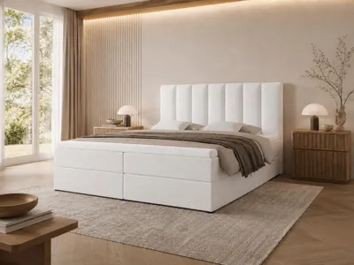 Produktbild von Emlar Boxspringbett Bella 180x200 - Bett mit Matratze und Topper - Boxspringbett mit Bettkasten und Matratze - Boxspringbett Weiß (Quelle 01)