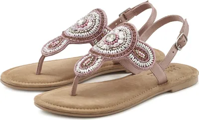 Produktbild von LASCANA Zehentrenner Sandalette, Sommerschuh, offener Schuh, altrosa Größe 39