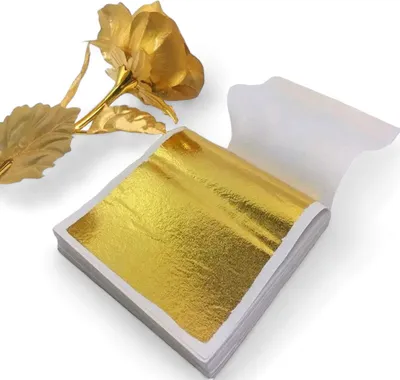 Produktbild von Goldplättchen, Goldfolie, für Decoupage, 100 Stück, 14x14 cm