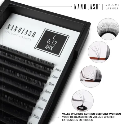 Productafbeelding van Wimpers voor Wimperextensions Nanolash 0.07 C 6-13mm