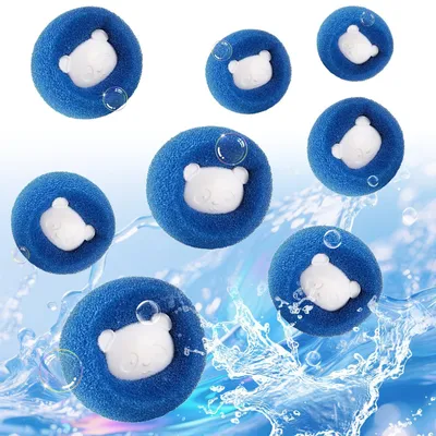 Productafbeelding van Wasmachine Haarverwijderingsballen, 8-pack Herbruikbare Dierenhaarverwijderaar (Blauw)