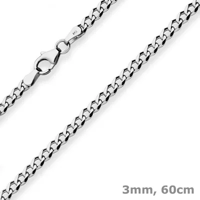 3mm-Panzerkette-aus-925-Silber-rhodiniert-60cm