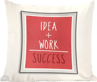 Produktbild von MuchoWow® Zierkissen Sofakissen Wohnzimmer Dekokissen 50x50 cm Idee + Arbeit = Erfolg" - Sprichwörter - Zitate - Komfort - Sofakissen