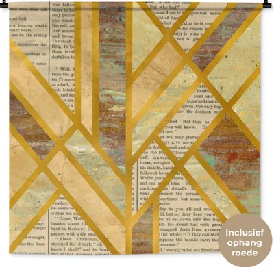 Produktbild von MuchoWow® Wandteppich Wandbehang Vintage - Marmor - Gold 150x150 cm Tapisserie Dekoration Wandtuch - Wohnaccessoires - Modernes