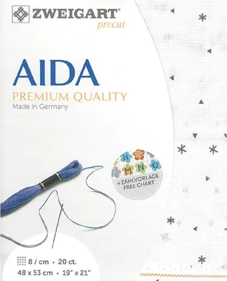 Zdjęcie produktu dla AIDA Zweigart precut 20 ct. Aida 3326 kolor 1369 sparkle, tkanina do haftu krzyżykowego 48x53cm